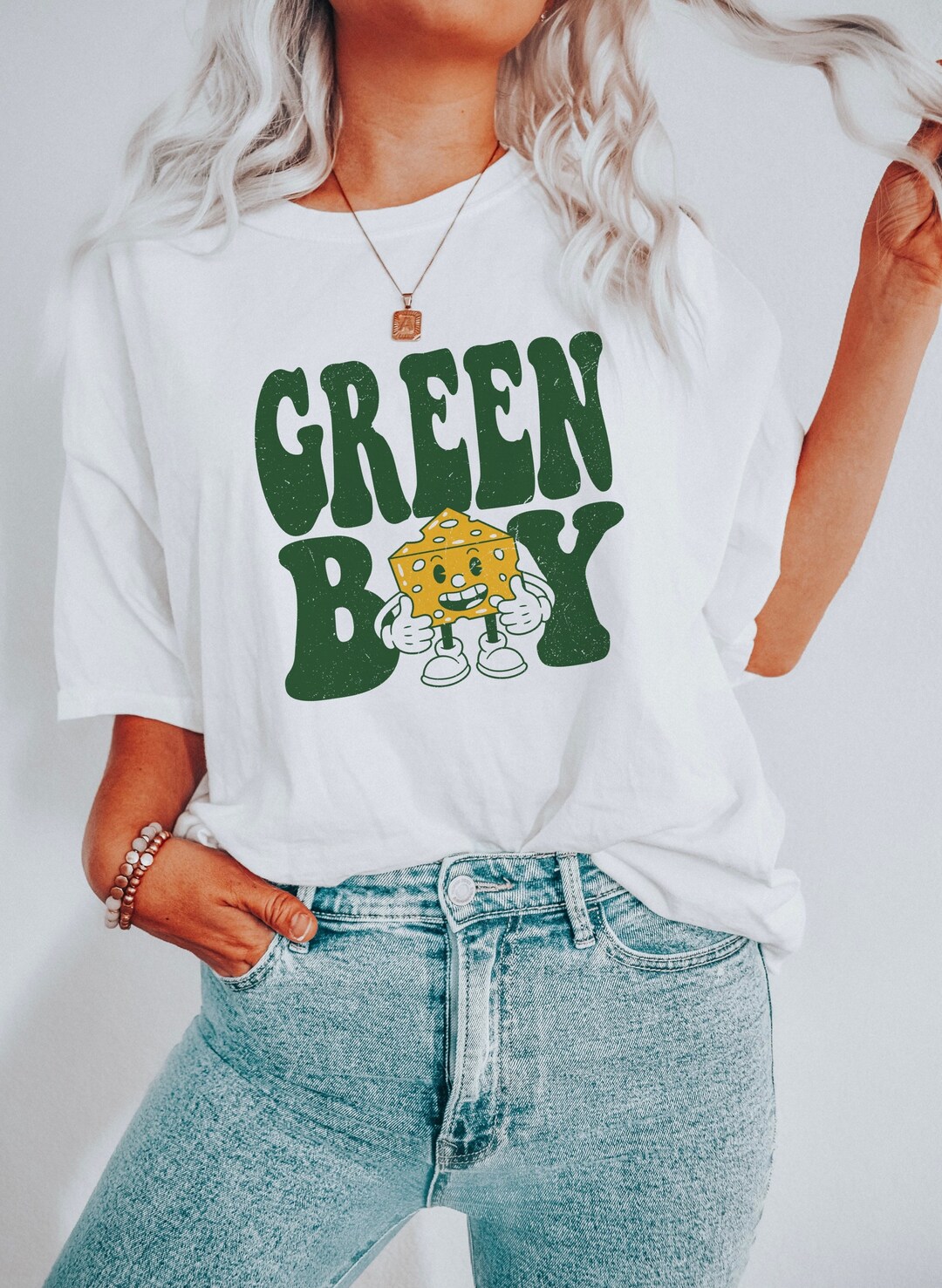 thumbnail image 2 of Green Bay Packers Football Wisconsin Cheese T-Shirt – Hand-Drawn Graphic, Super Soft, Printed In USA 2 of 6