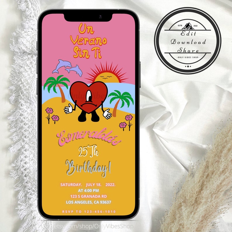 bad-bunny-invitation-birthday-digital-invitation-template-etsy