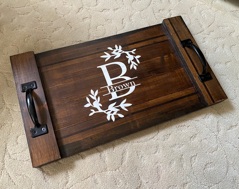 Personalized Rustic Serving Tray Wedding Gift Custom Wood Etsy