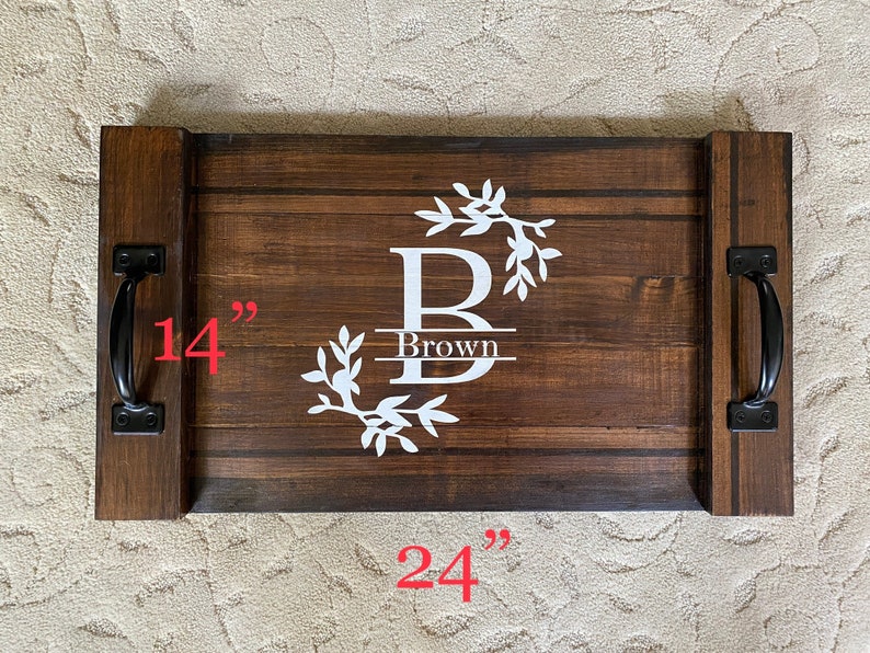 Personalized Rustic Serving Tray Wedding Gift Custom Wood Etsy