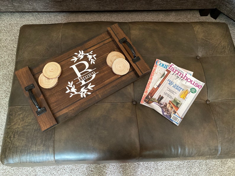 Personalized Rustic Serving Tray Wedding Gift Custom Wood Etsy