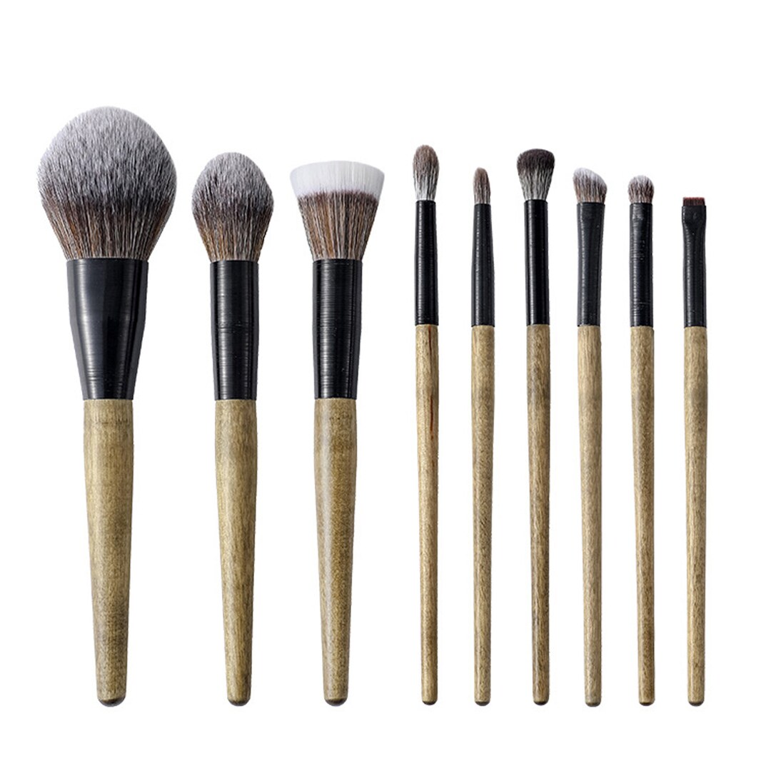 Buy 9PCS Professional Face Eye Blush Wooden Brush Makeup Tool Kits