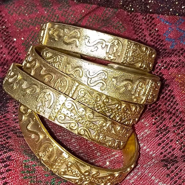 Baybayin Handsmithed Brass Wedding Bangles Bracelet Precolonial Pinoy Pinas Philippines Tboli Bronze Gold Elegant Gift Culture Unisex
