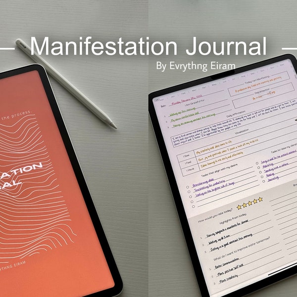 Manifestation Journal by Evrythng Eiram - Digital Manifestation Journal, 369 Method, Affirmations, Daily Manifesting, Goodnotes Planner, etc