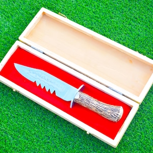 Supernatural Ruby's Demon Killing Knife with Engraved Box Handmade knife with Resin Antler Handle - Best Gifting Knife-Christmas Gift