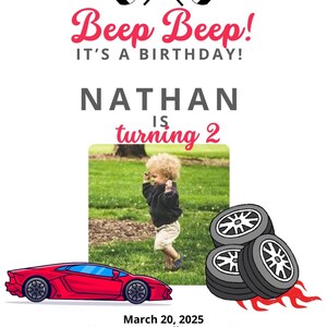 Editable Race Car Birthday Invitation | Boys Birthday Invite