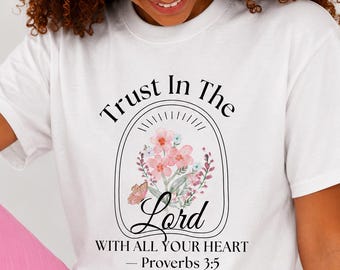 Trust In The Lord T-Shirt, Christian Nurse Tee, Proverbs 3:5 Faith Shirt, Religious Nurse Gift, Nursing Student Gift, Scripture Nurse Tee