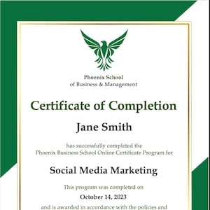 Diploma Certificate of Completion Template Green - PowerPoint (.pptx) A4