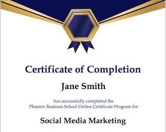 Certificado de finalización personalizable, Diploma en PowerPoint (.pptx) A4 vertical