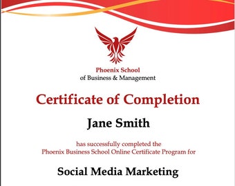 Plantilla de certificado de finalización del diploma rojo - PowerPoint (.pptx) A4