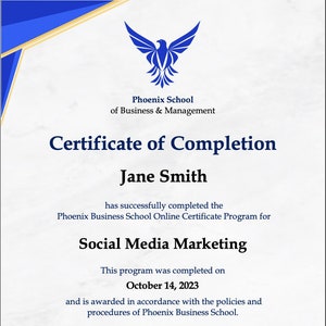 Diploma Certificate of Completion Template - PowerPoint (.pptx) A4