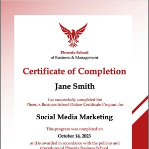 Diploma Certificate of Completion Template Red - PowerPoint (.pptx) A4