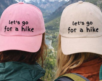 Gorro de primavera bordado con la frase "Vamos de excursión" / Gorro de excursionista / Gorro de papá con estética primaveral