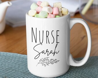 Personalized Nurse Coffee Mug, RN Graduation Gift (11oz & 15oz)