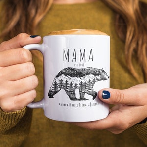 Monster Mom, Mama Bear, Super Moms Club 11 oz and 15 oz Coffee Mugs - 11 oz