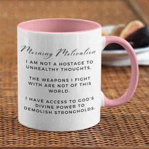 Christian Coffee Mug: Morning Motivation Scripture Gift