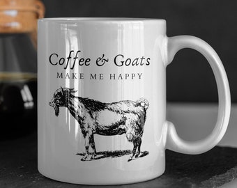Coffee And Goats Mug, Funny Goat Lover Gift