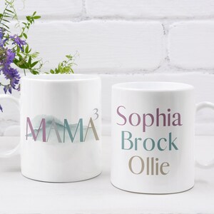 Personalized Mama Mug, Mommy Mug, Thoughtful Mom Gift, New Mom Gift, Mother&#39;s Day Gift, Pregnancy Announcement, Mom Of Three, Custom Mug