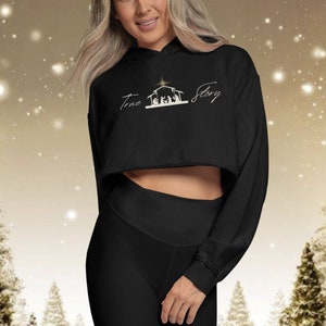 Christmas Crop Sweatshirt, Cute Christmas Sweater, True Story Christmas, Nativity, Cropped Hoodie, Christmas Crop Hoodie, Christmas Crop Top