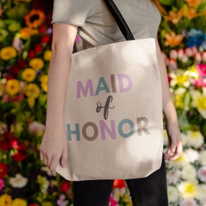 Maid Of Honor Tote, Maid Of Honor Gift, Bridesmaid Tote Bags, Bridal Party Bridesmaid Gifts, Maid of Honor Tote Bag, Bachelorette Weekend