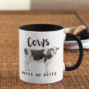 Cow coffee mug with udders, Cows Make Me Happy Coffee Mug, Cow Coffee Mug, Farm Life Coffee Mug, Cow Lover Mug Gift, Cow Mug, Heifer Mug