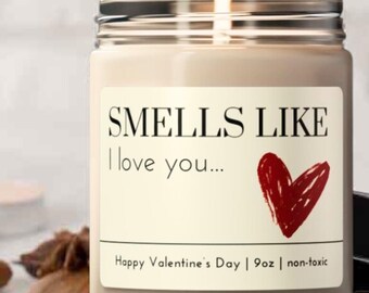 Bonita vela de San Valentín, regalo de San Valentín para ella, huele a "te amo", nuestra primera vela de San Valentín, regalo para novio/novia