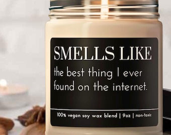 Vela de soja divertida para San Valentín / Met Online, 9 oz, combustión limpia