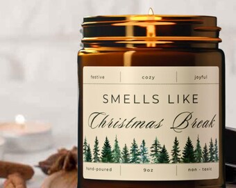 Vela navideña, aroma navideño acogedor, cera de soja de 250 ml