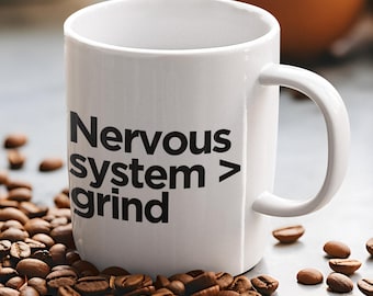 Sistema nervioso > Taza de café con frase sobre el bienestar / Regalo de salud mental / Taza de autocuidado / Taza minimalista de cerámica