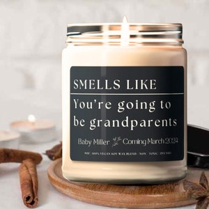 Personalized Grandparents Candle, Grandparent Gifts,Pregnancy Announcement,Grandparents To Be Gift,Baby Reveal Grandparents,Baby Coming Soon