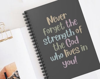 Christian Spiral Notebook, Faith Journal, Scripture Gift