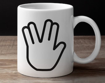 Star Trek Coffee Mug, Live Long and Prosper, Trekkie Gift