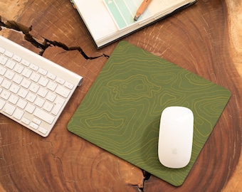 Alfombrilla de ratón con mapa topográfico: alfombrilla de escritorio abstracta inspirada en la naturaleza