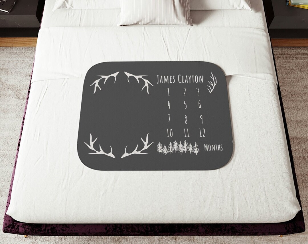 PERSONALIZED Monthly Baby Blanket Boy, Milestone Blanket, Baby Blanket