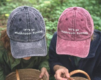 Gorra bordada "Vamos a buscar setas" / Gorra de béisbol vintage para recolectar setas / Regalo para cazadores de setas