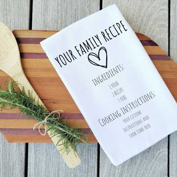 Custom Recipe Towels Etsy
