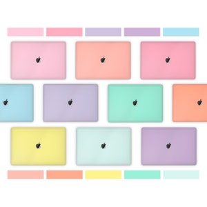 Signature Pastel Series MacBook Skin, roze paars blauw mintgroenblauw oranje, MacBook Pro laptop sticker wrap, aangepaste kleur MacBook Air vinyl skin