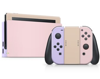 Soft Pastel Nintendo Switch Skin, Aesthetic Retro Color Skin For Nintendo Switch Joy-Cons And Console Cover, Switches Vinyl Wrap Sticker