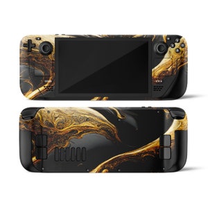 Gold Marble Steam Deck Skin, ästhetischer goldener Luxus, SteamDeck OLED Gaming Aufkleber Wrap, neues Ventil Konsolenaufkleber, 3 M Vinyl