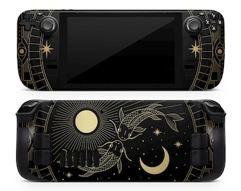 Yin Yang Koi Steam Deck Skin, Dark Gold Koi Fish Harmony of Life SteamDeck Decal Wrap, Custom Steam Deck OLED Console Cover Skin, 3M Vinyl