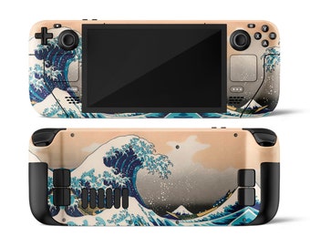 Great Wave Off Kanagawa Steam Deck Skin, Hokusai Wave Japanese Art Design, SteamDeck Console Decal Wrap, Custom Steam Deck OLED, 3M Vinyl