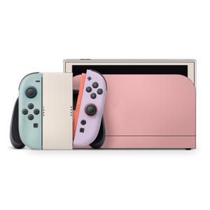 Retro pastel Nintendo Switch 2-skin, zacht beige crème lavendelgroene kleur sticker wrap voor nieuwe Nintendo Switch 2, Custom Switch 2, 3 m vinyl