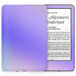 Diseño para Kindle en color lavanda degradado: calcomanía azul, morado y verde azulado