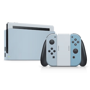 Ocean Breeze Nintendo Switch-skin, zachte pastelblauwe kleurblokkeringssticker voor Nintendo Switch Joycon-console, volledige wrap 3 m stickercover