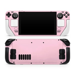 Two Tone Steam Deck Skin, Baby Pink and White Trackpads Skin for SteamDeck Gaming Console Decal Wrap, Custom Steam Deck OLED & LCD, 3M Vinyl