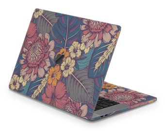 Retro Blumen MacBook Haut, Retro 90er Jahre Blumen Garten, Ästhetische Blumen Haut für Macbook Pro Air Laptop Aufkleber Wrap, Custom MacBook 3M Vinyl