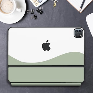 Sage Green Wave Magic Keyboard Skin: Apple iPad Decal Wrap, 3M Vinyl