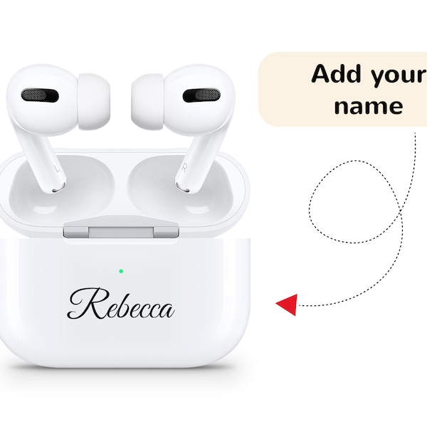 Personalized AirPods Name Decal, Custom AirPods Pro & Pro 2, Gen 1 2 3 Script Name Decal, Personalized Apple AirPods Vinyl Sticker