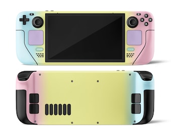 Retro Pastel Gradient Steam Deck Skin, Cute 90s Colorwave Blue Purple Pink Yellow, Full Wrap SteamDeck OLED Decal Wrap, Custom 3M Vinyl