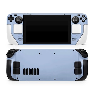 Habillage Steam Deck bleu doux, revêtement blanc bicolore pour pavés tactiles pour SteamDeck OLED, housse de console de jeu personnalisée, vinyle 3 m